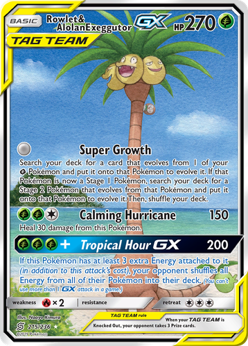 Rowlet & Alolan Exeggutor-GX 215, Unified Minds