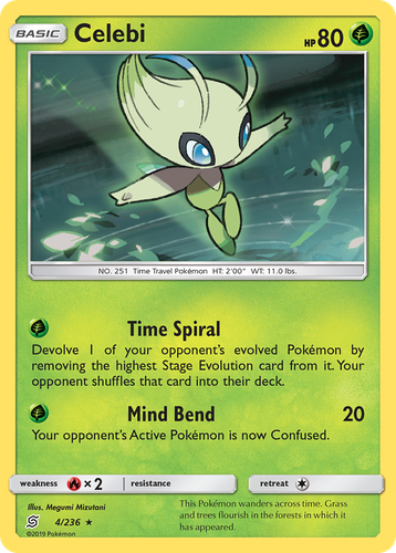 Celebi Pokémon TCG card art