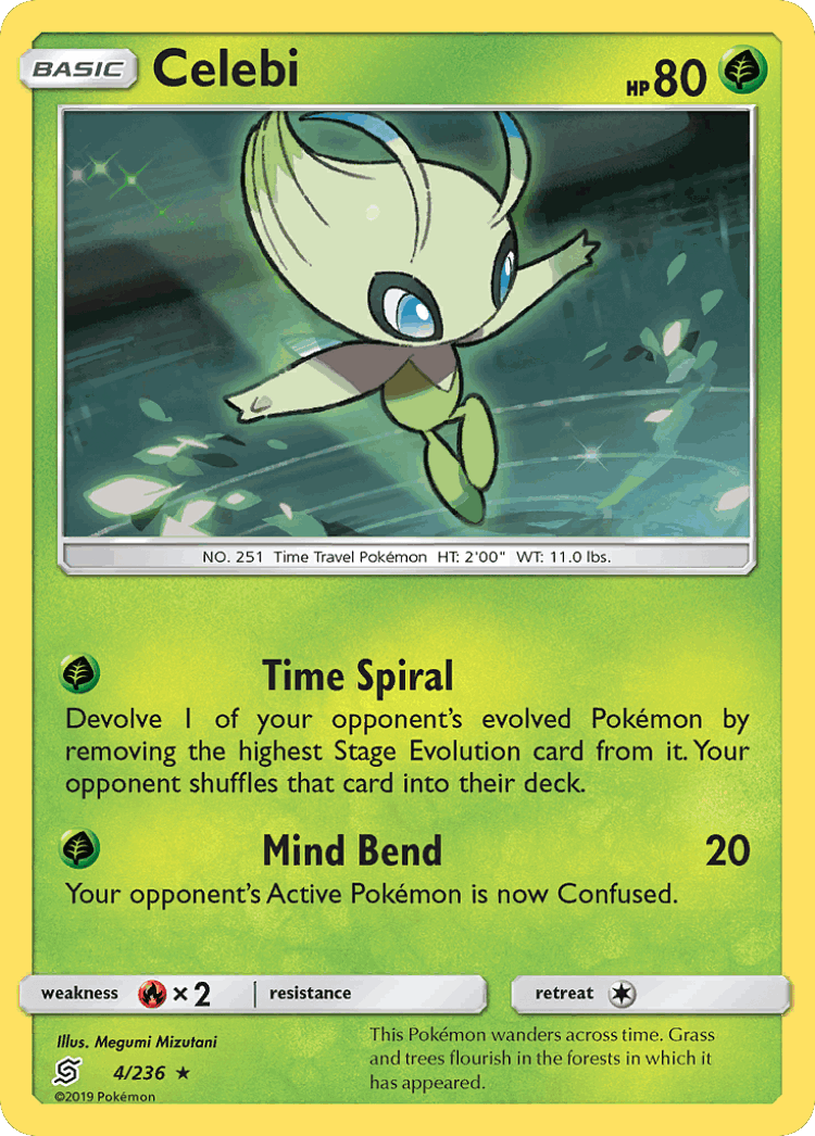 Celebi #4 from Unified Minds - Rare Holo - Illustrated by Megumi Mizutani