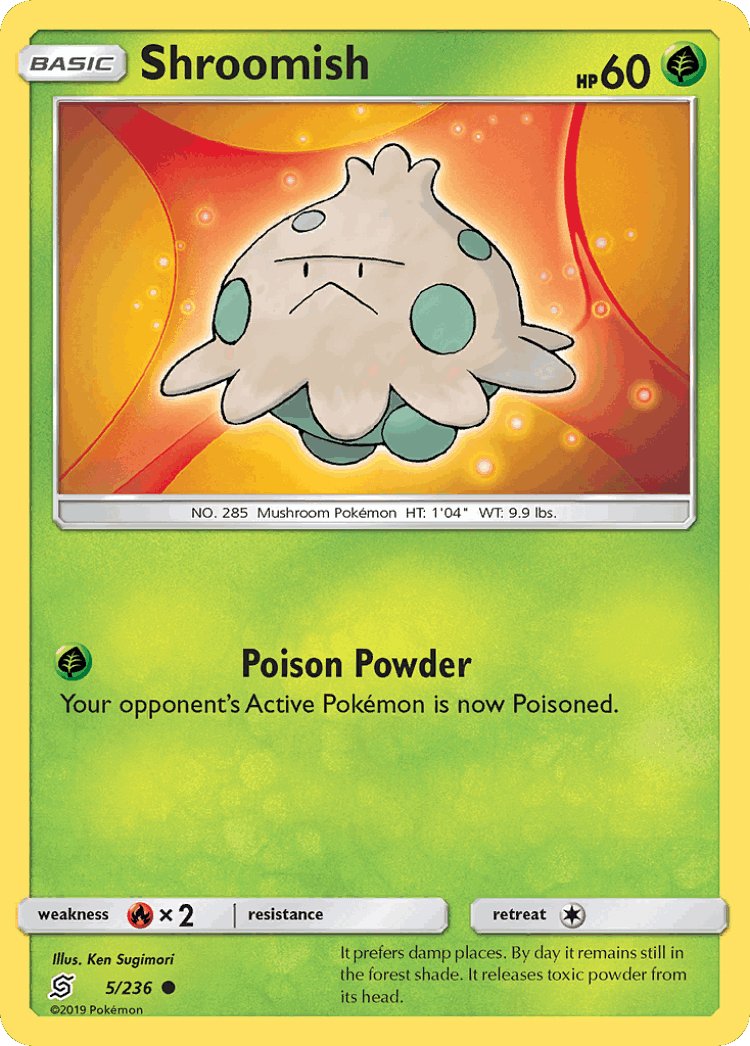 Shroomish #5 from Unified Minds - Common - Illustrated by Ken Sugimori