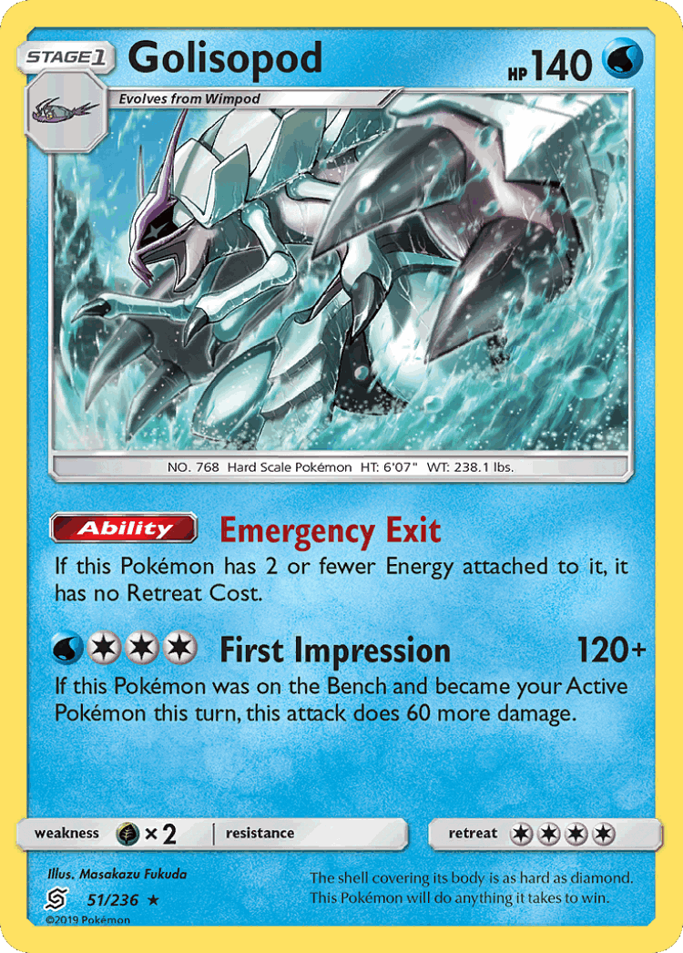 Golisopod #51 from Unified Minds - Rare Holo - Illustrated by Masakazu Fukuda