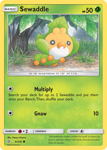Sewaddle Pokémon TCG card art