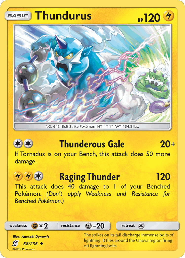 Thundurus #68 from Unified Minds - Uncommon - Illustrated by Anesaki Dynamic