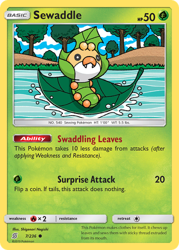 Sewaddle Pokémon TCG card art