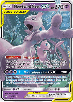 Mewtwo & Mew-GX card art
