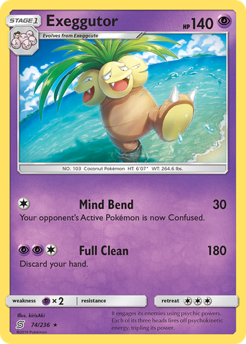 Exeggutor #74 from Unified Minds - Rare - Illustrated by kirisAki