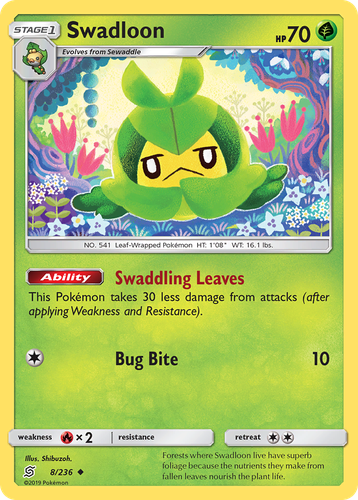 Swadloon Pokémon TCG card art