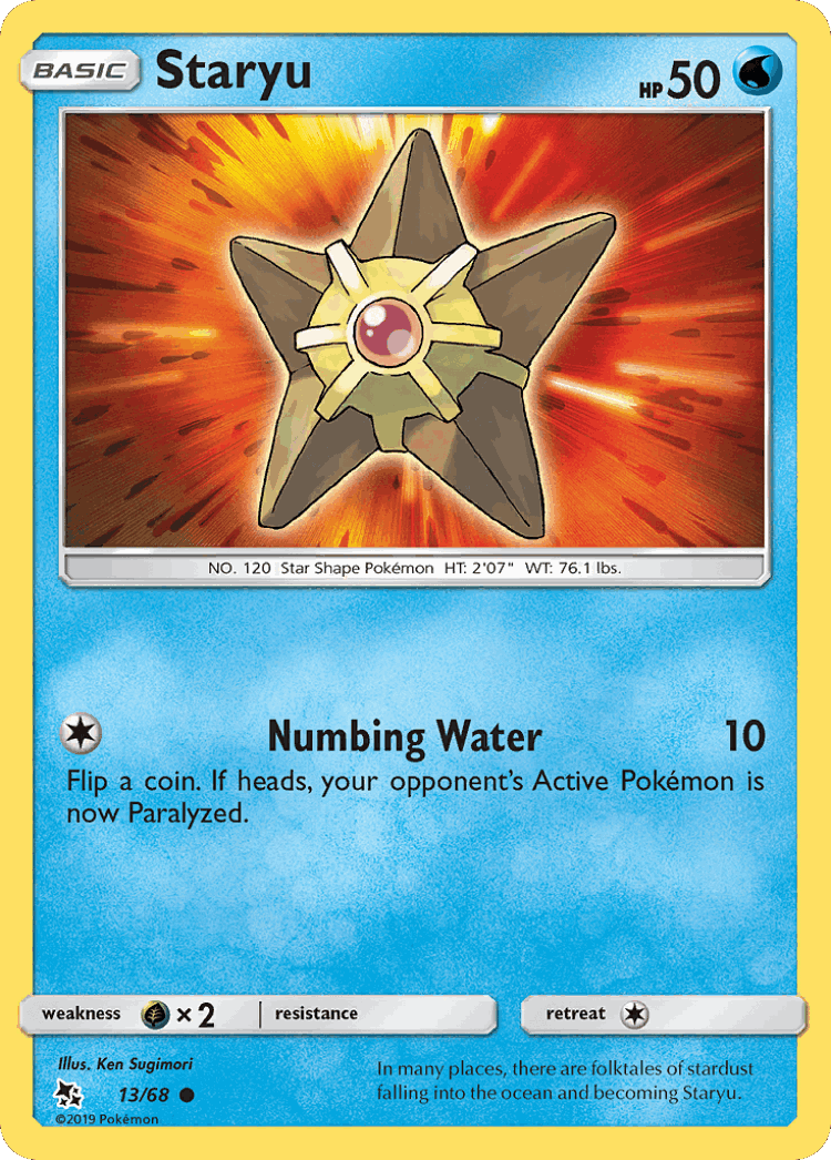 Staryu #13 from Hidden Fates - Common - Illustrated by Ken Sugimori