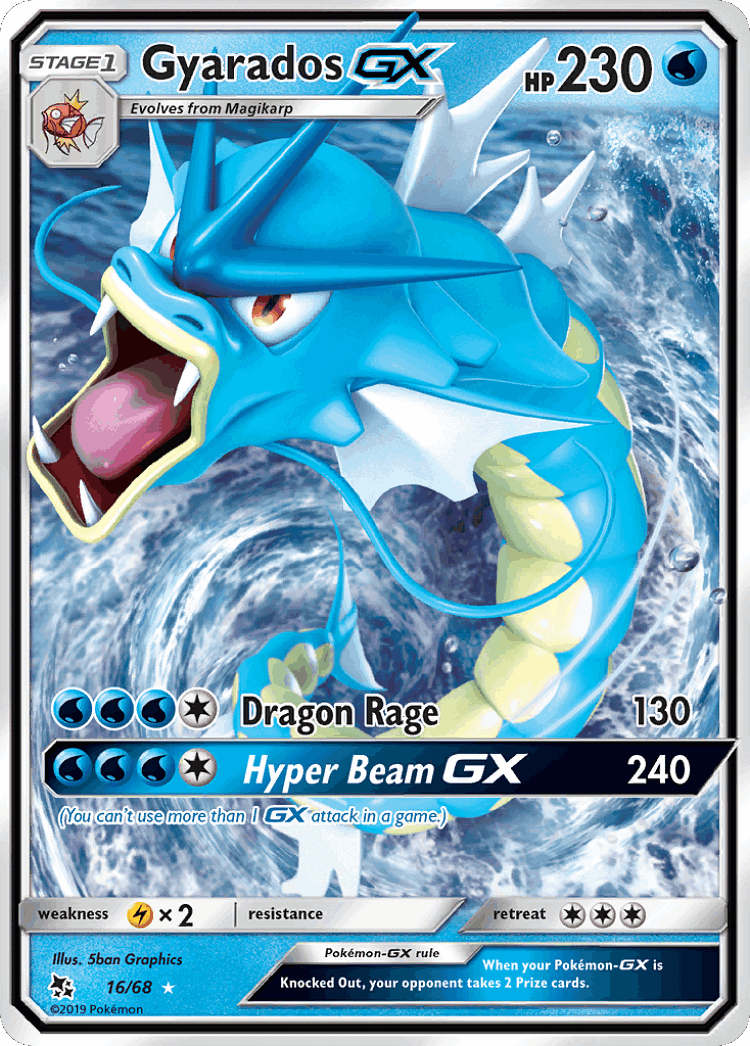 Gyarados-GX #16 from Hidden Fates - Rare Holo GX - Illustrated by 5ban Graphics