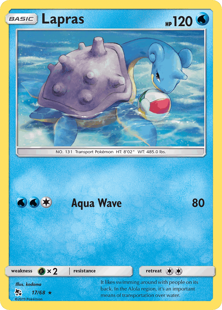 Lapras #17 from Hidden Fates - Rare - Illustrated by kodama