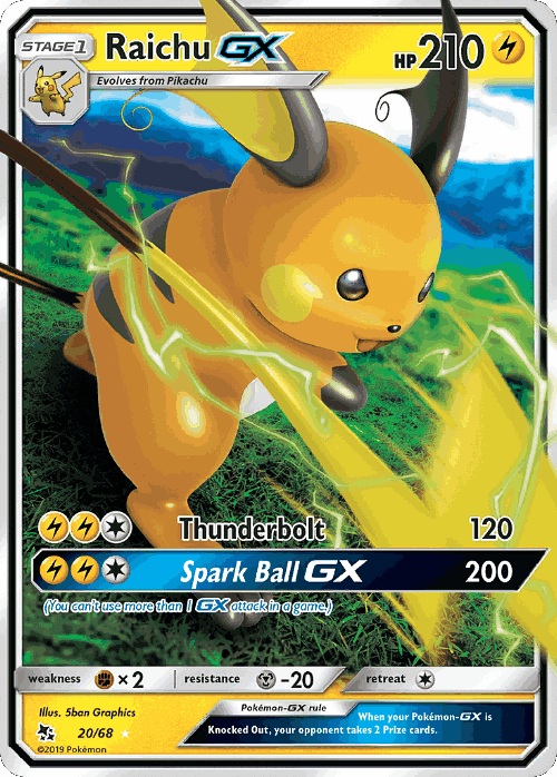 Raichu-GX Pokémon TCG card art