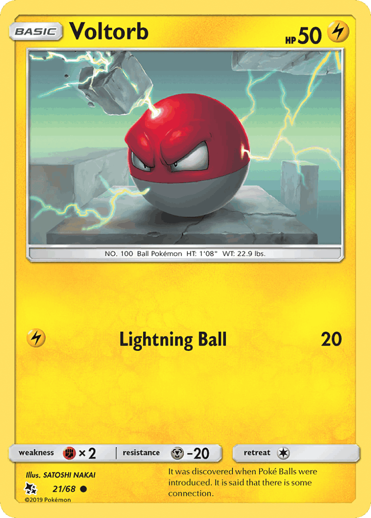 Voltorb #21 from Hidden Fates - Common - Illustrated by SATOSHI NAKAI