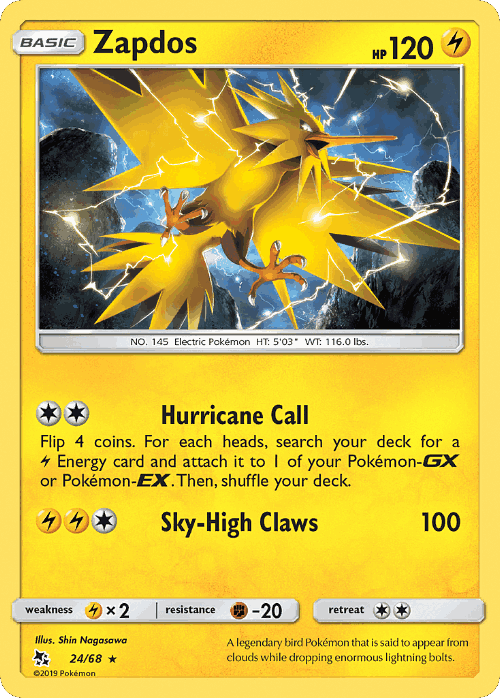 Zapdos Pokémon TCG card art