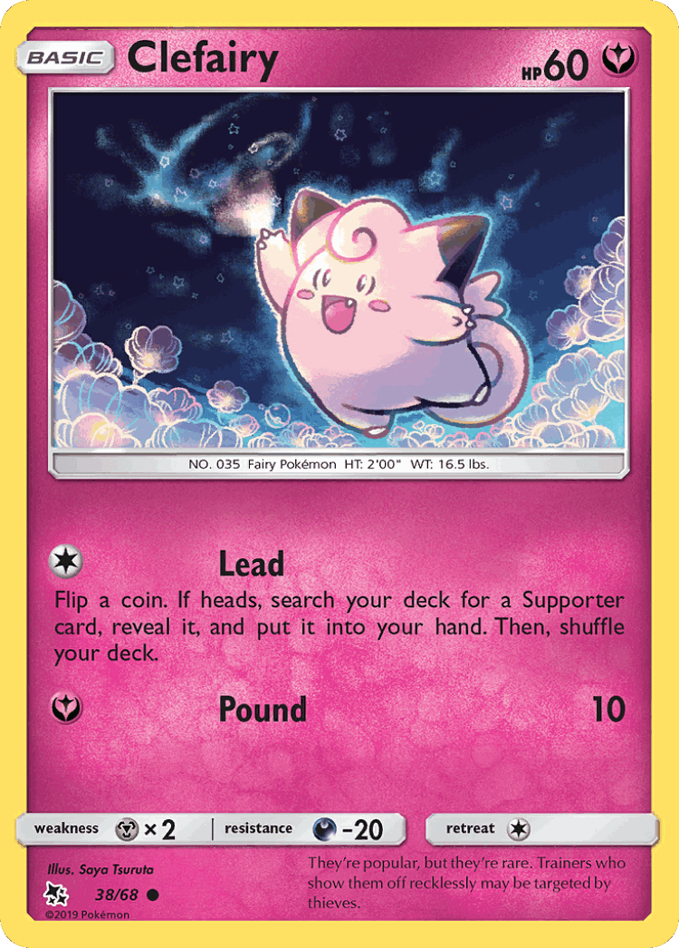 Clefairy #38 from Hidden Fates - Common - Illustrated by Saya Tsuruta