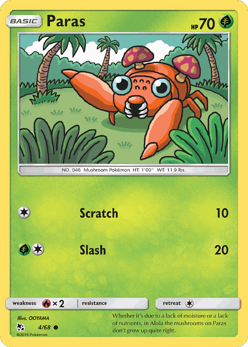 Paras Pokémon TCG card art