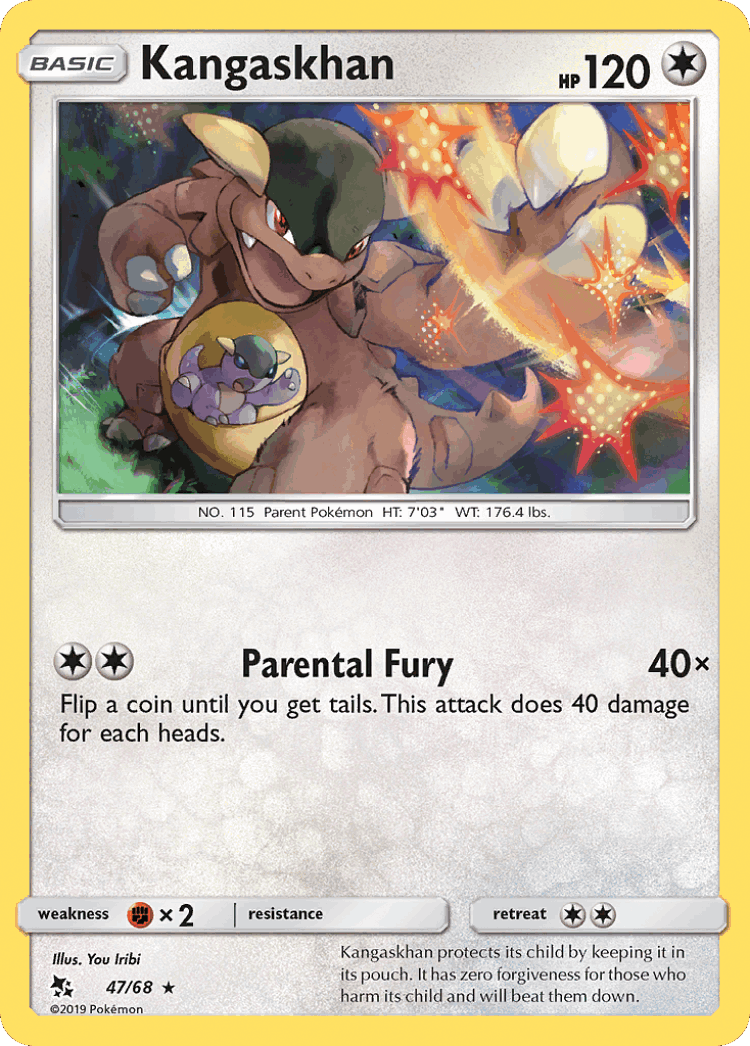 Kangaskhan #47 from Hidden Fates - Rare - Illustrated by You Iribi