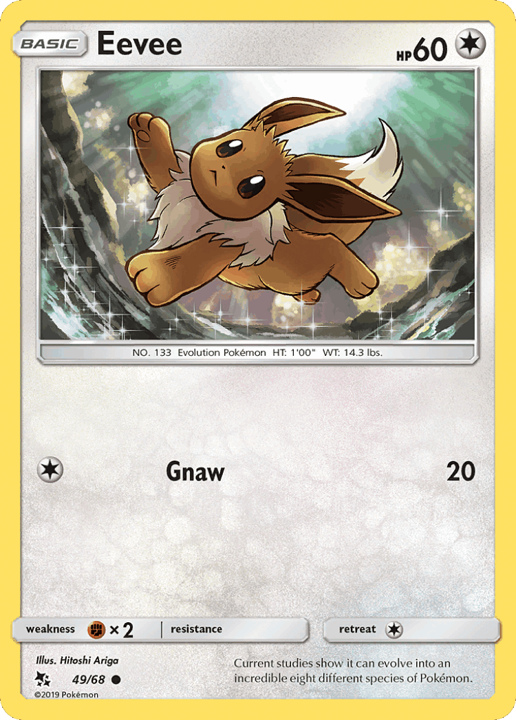 Eevee #49 from Hidden Fates - Common - Illustrated by Hitoshi Ariga