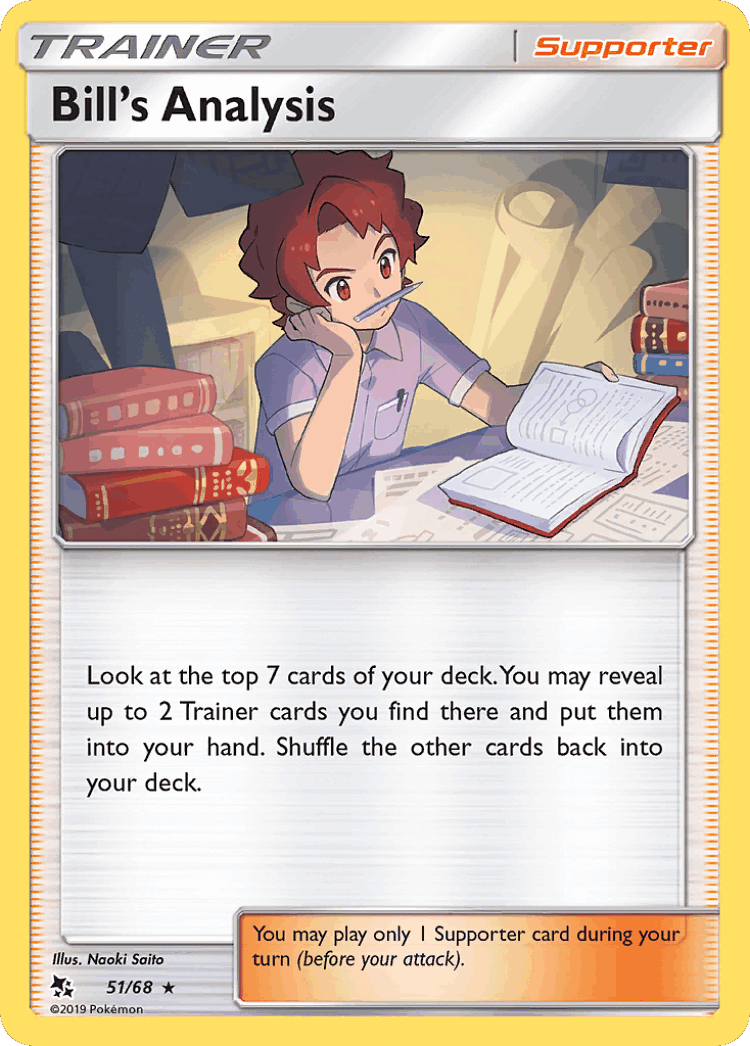 Bill's Analysis #51 from Hidden Fates - Rare - Illustrated by Naoki Saito