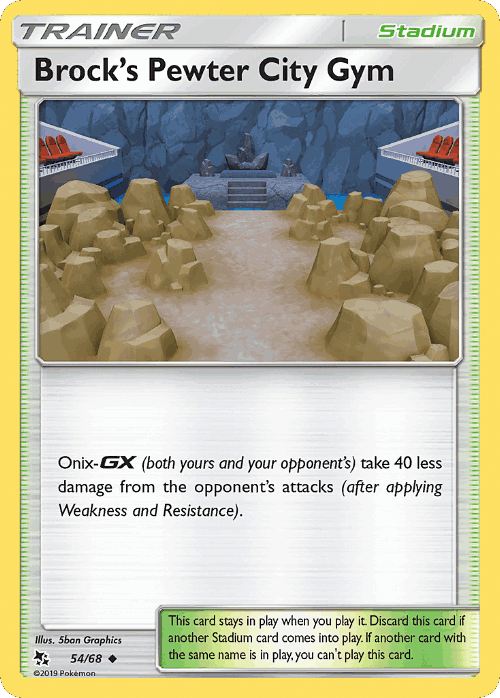 Brock's Pewter City Gym #54 from Hidden Fates - Uncommon - Illustrated by 5ban Graphics