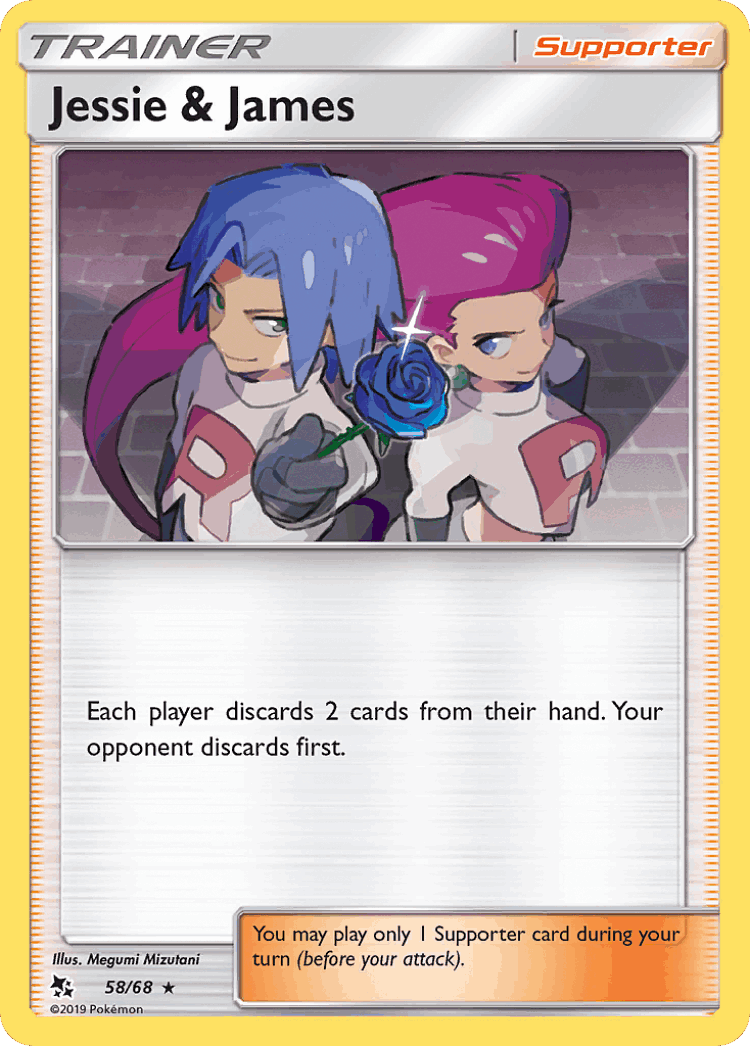 Jessie & James #58 from Hidden Fates - Rare Holo - Illustrated by Megumi Mizutani