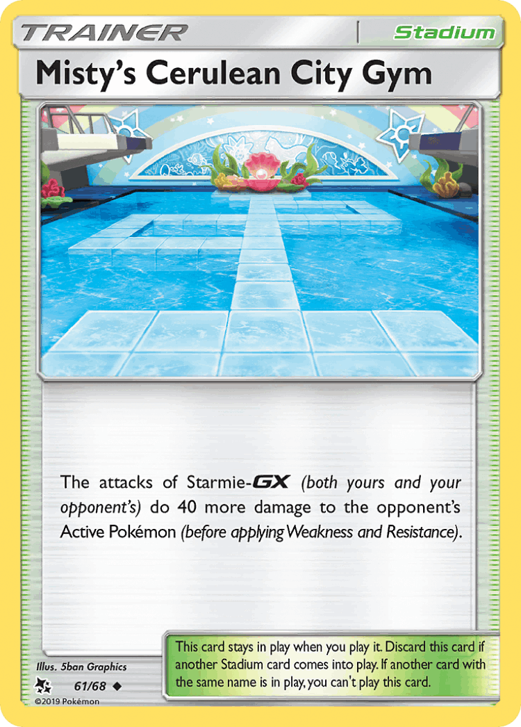 Misty's Cerulean City Gym #61 from Hidden Fates - Uncommon - Illustrated by 5ban Graphics