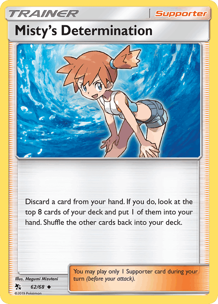 Misty's Determination #62 from Hidden Fates - Uncommon - Illustrated by Megumi Mizutani