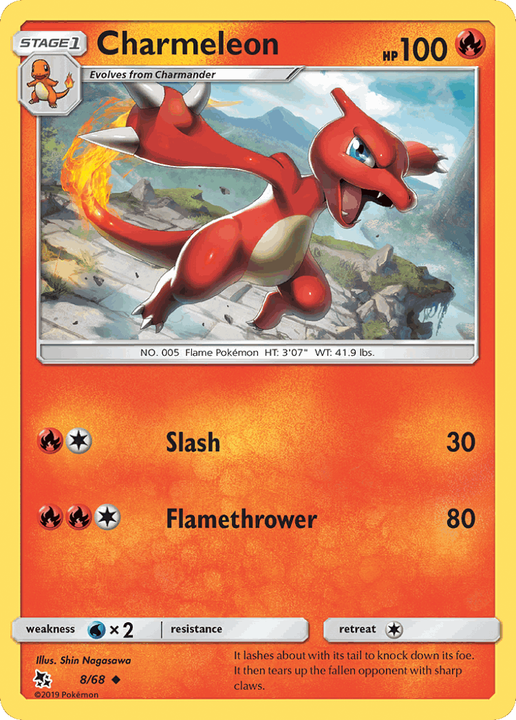 Charmeleon #8 from Hidden Fates - Uncommon - Illustrated by Shin Nagasawa