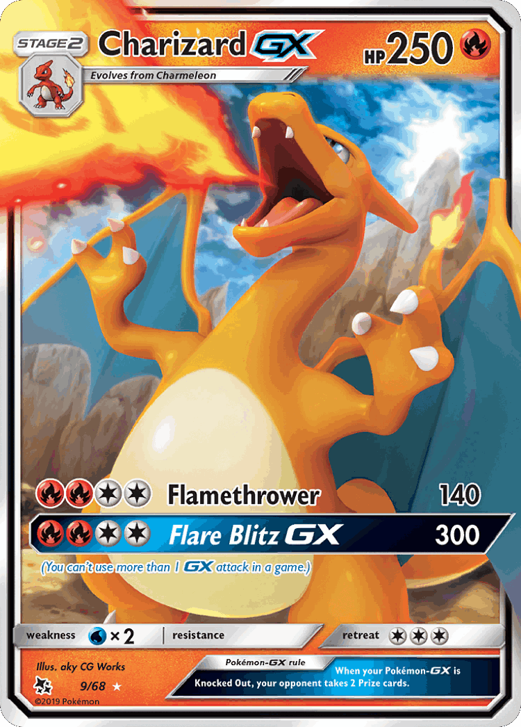 Charizard-GX #9 from Hidden Fates - Rare Holo GX - Illustrated by aky CG Works