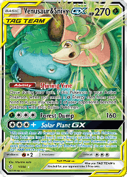 Venusaur & Snivy-GX Pokémon TCG card art