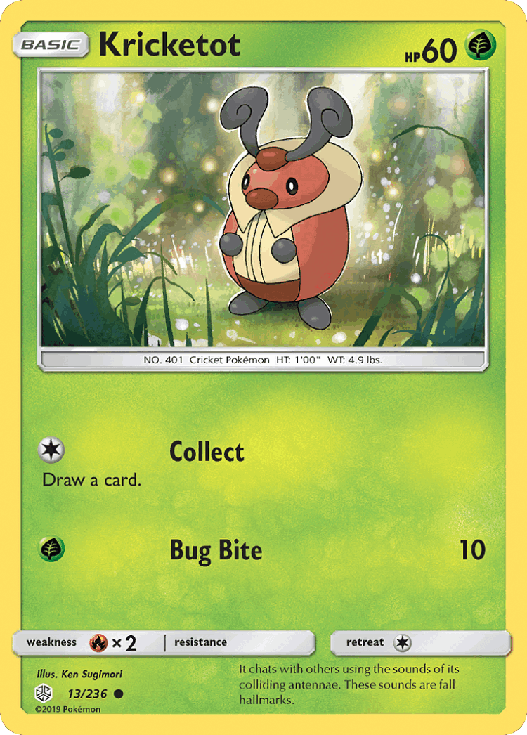 Kricketot #13 from Cosmic Eclipse - Common - Illustrated by Ken Sugimori