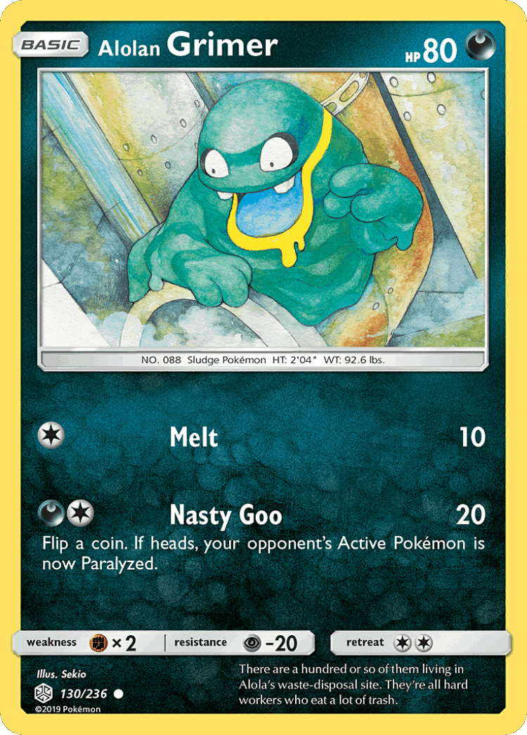 Alolan Grimer #130 from Cosmic Eclipse - Common - Illustrated by Sekio
