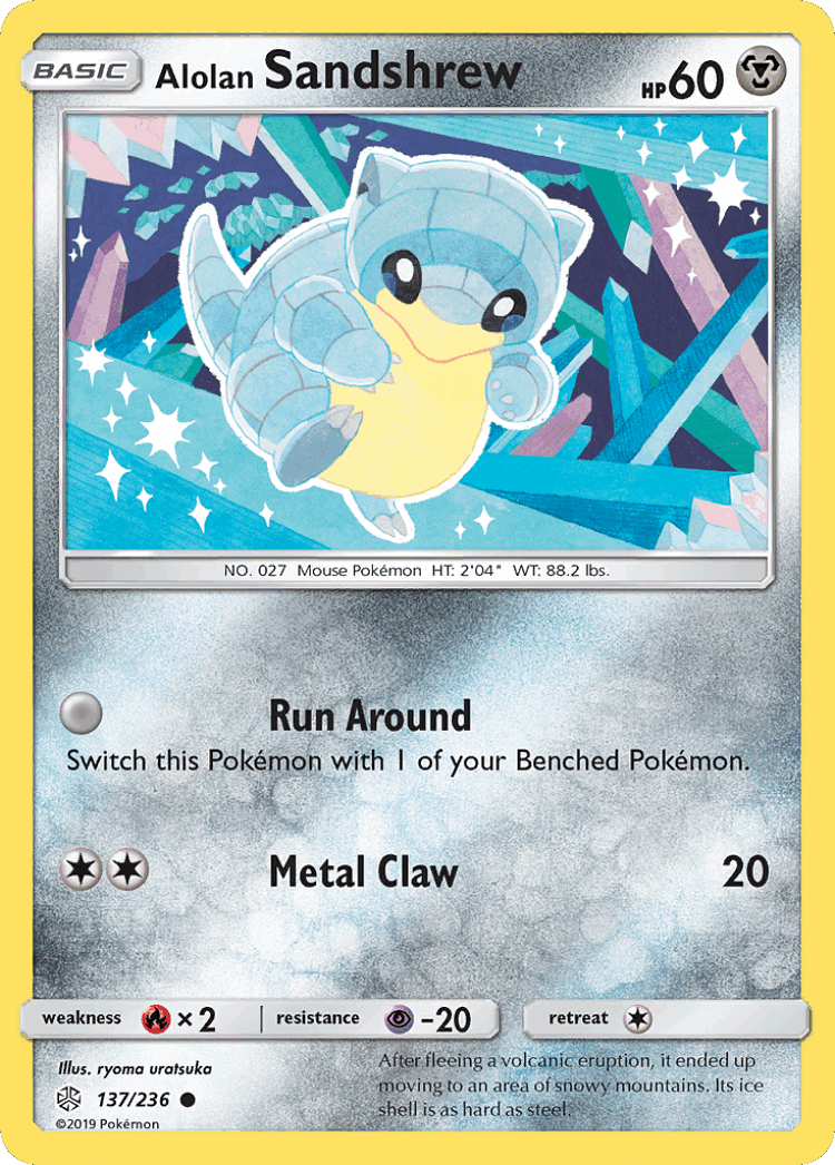 Alolan Sandshrew #137 from Cosmic Eclipse - Common - Illustrated by ryoma uratsuka