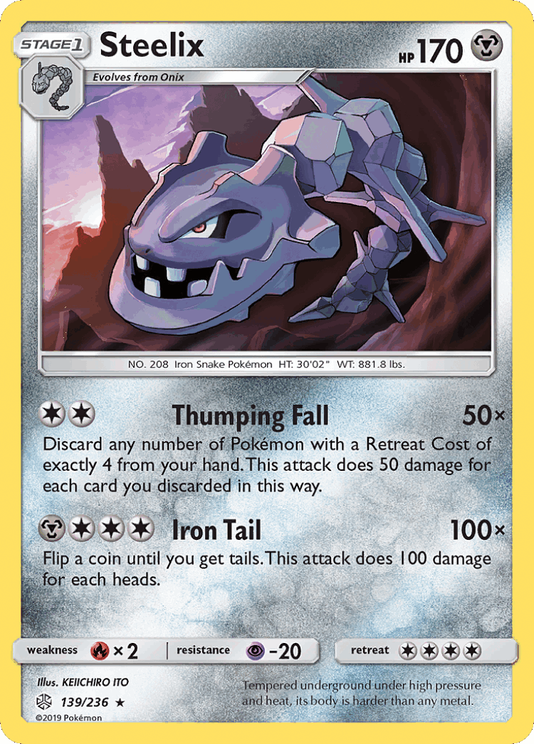Steelix #139 from Cosmic Eclipse - Rare Holo - Illustrated by KEIICHIRO ITO