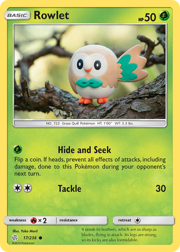 Rowlet Pokémon TCG card art
