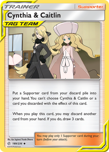 Cynthia & Caitlin #189 from Cosmic Eclipse - Uncommon - Illustrated by Ken Sugimori/Yusuke Ohmura