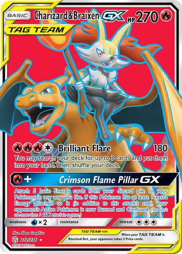Charizard & Braixen-GX 212, Cosmic Eclipse