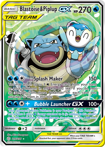 Blastoise & Piplup-GX 215, Cosmic Eclipse