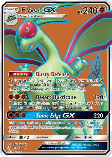 Flygon-GX #218 from Cosmic Eclipse - Rare Ultra - Illustrated by PLANETA Tsuji