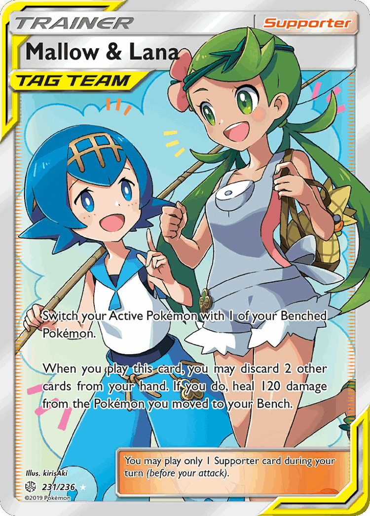 Mallow & Lana #231 from Cosmic Eclipse - Rare Ultra - Illustrated by kirisAki
