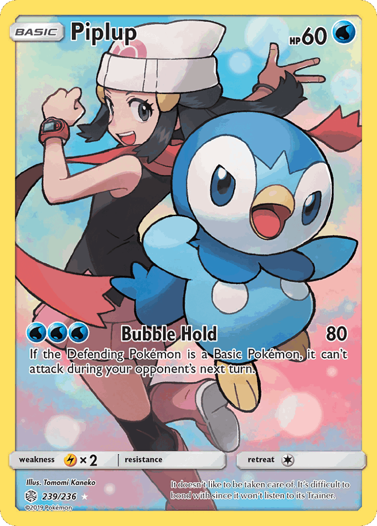 Piplup #239 from Cosmic Eclipse - Rare Secret - Illustrated by Tomomi Kaneko