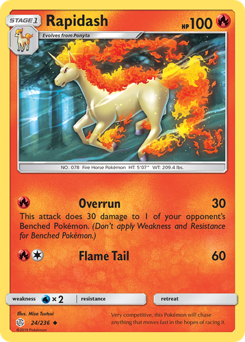 Rapidash #24 from Cosmic Eclipse - Uncommon - Illustrated by Misa Tsutsui