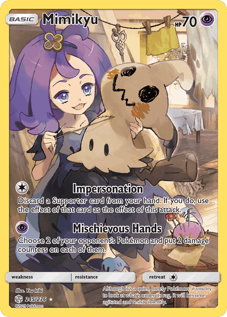 Mimikyu #245 from Cosmic Eclipse - Rare Secret - Illustrated by You Iribi