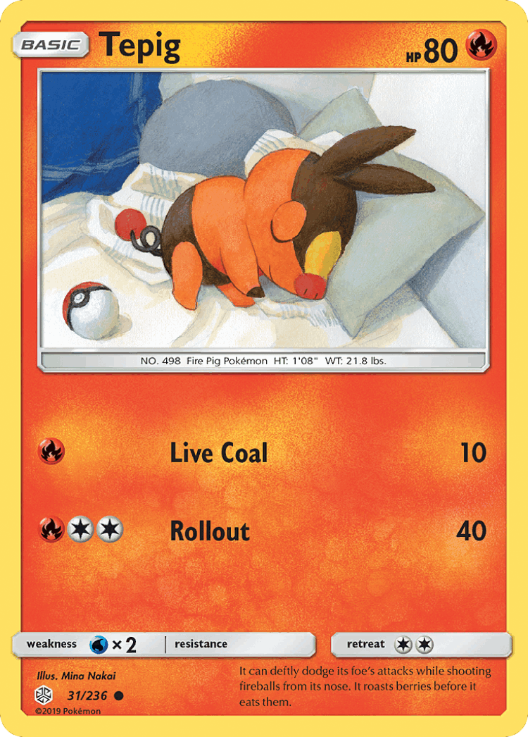 Tepig #31 from Cosmic Eclipse - Common - Illustrated by Mina Nakai
