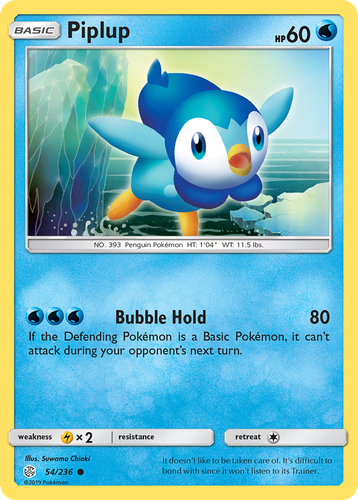 Piplup #54 from Cosmic Eclipse - Common - Illustrated by Suwama Chiaki