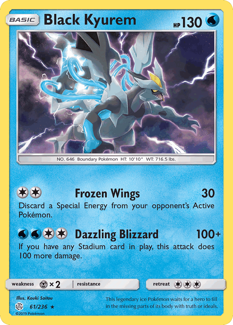 Black Kyurem #61 from Cosmic Eclipse - Rare Holo - Illustrated by Kouki Saitou