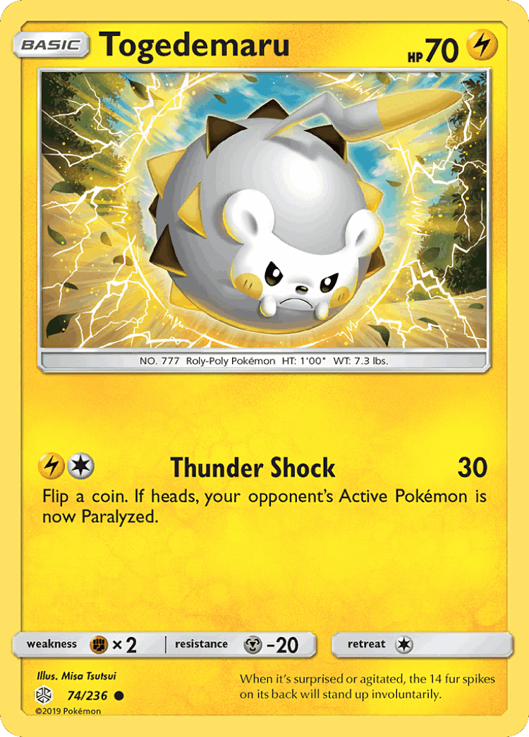 Togedemaru #74 from Cosmic Eclipse - Common - Illustrated by Misa Tsutsui