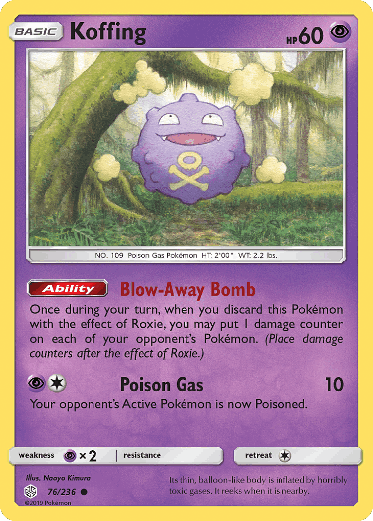 Koffing #76 from Cosmic Eclipse - Common - Illustrated by Naoyo Kimura
