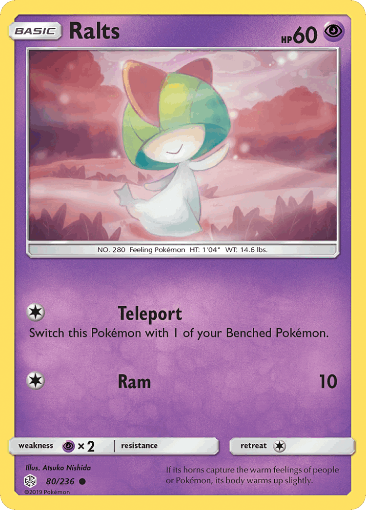 Ralts #80 from Cosmic Eclipse - Common - Illustrated by Atsuko Nishida