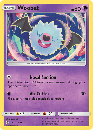 Woobat #87 from Cosmic Eclipse - Common - Illustrated by Shibuzoh.