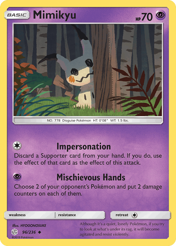 Mimikyu #96 from Cosmic Eclipse - Uncommon - Illustrated by HYOGONOSUKE